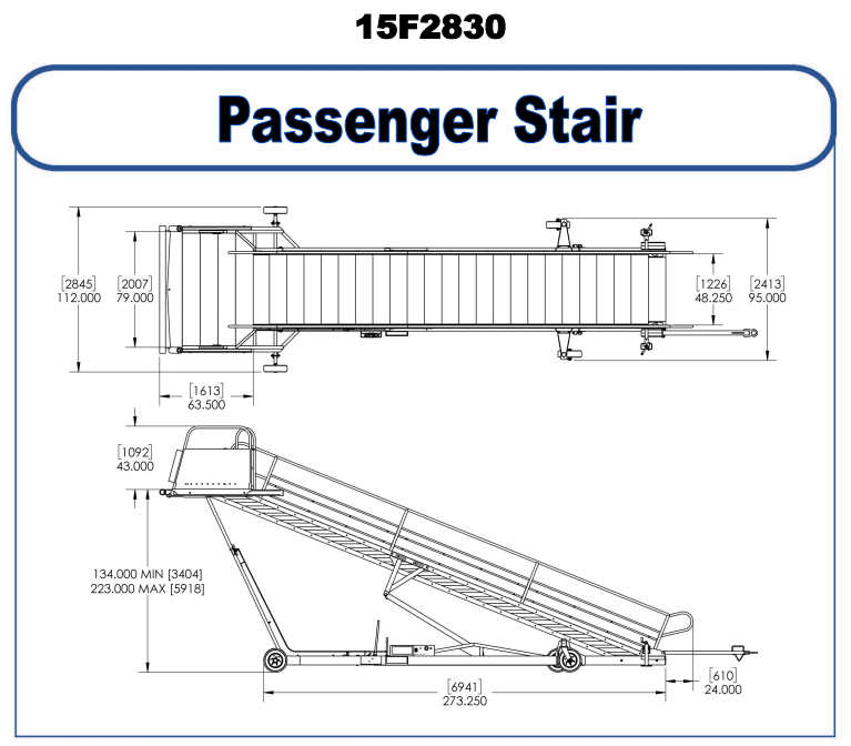 Towable Passenger Stair 15F2830 Platform Ladders