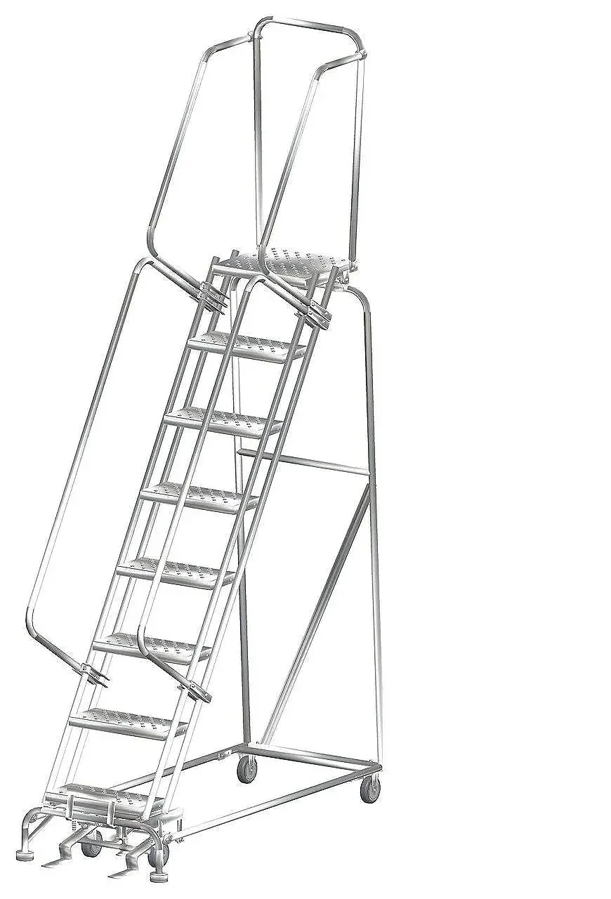 Stainless Steel Lock Step Rolling Ladder