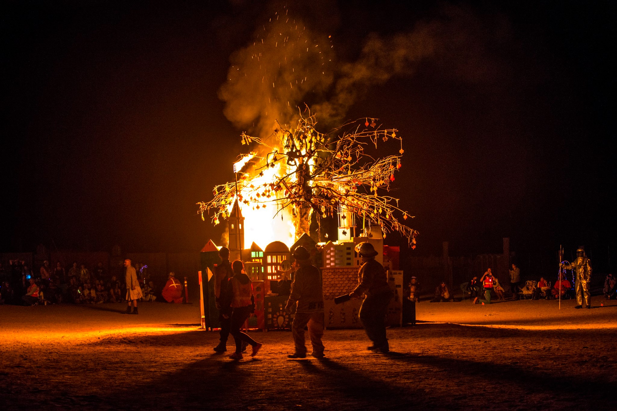 Friday night during the event we all gathered together and burned the effigy. 