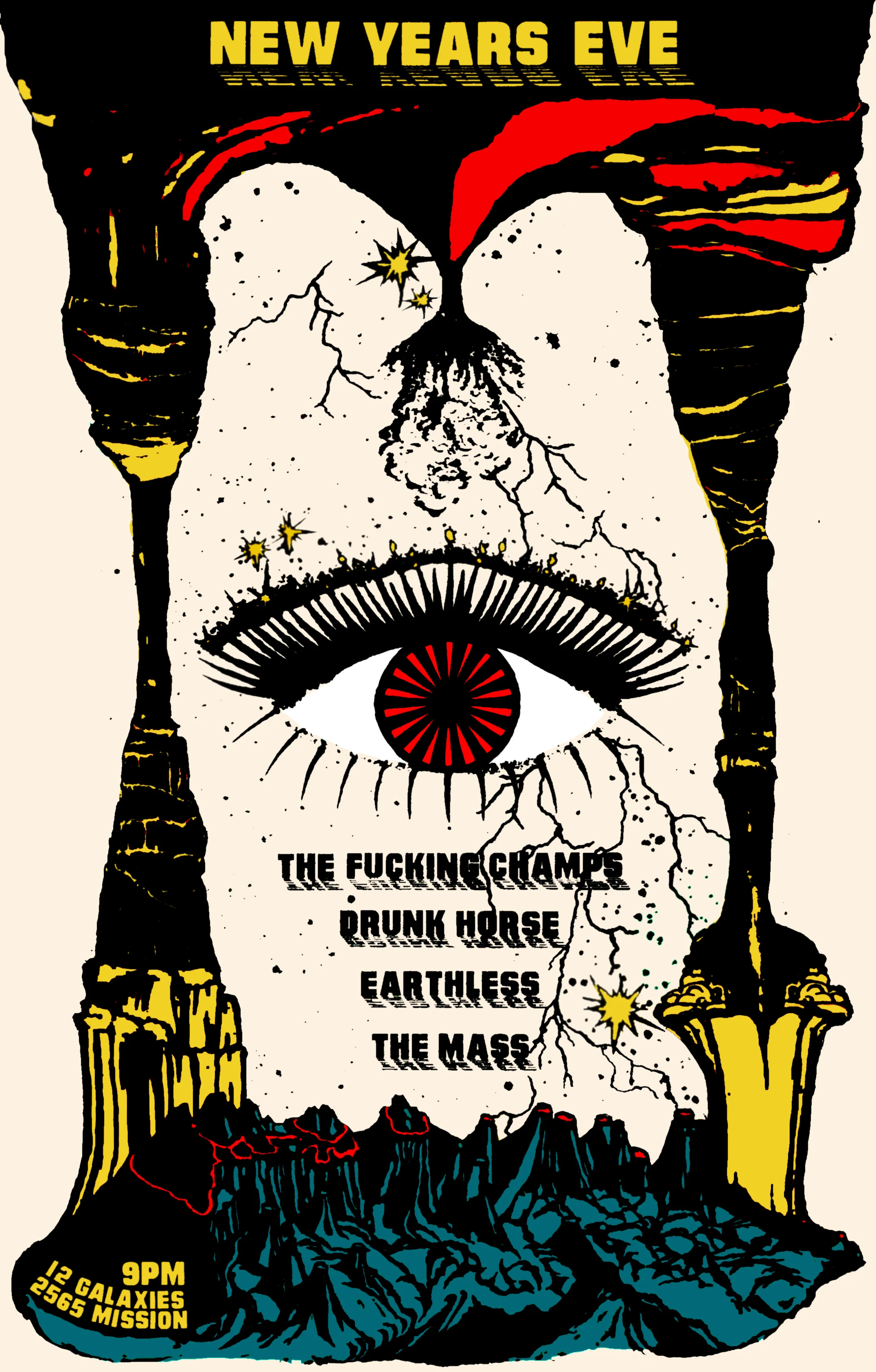 POSTER DESIGN FOR EDITION SCREEN PRINTED EVENT POSTER .