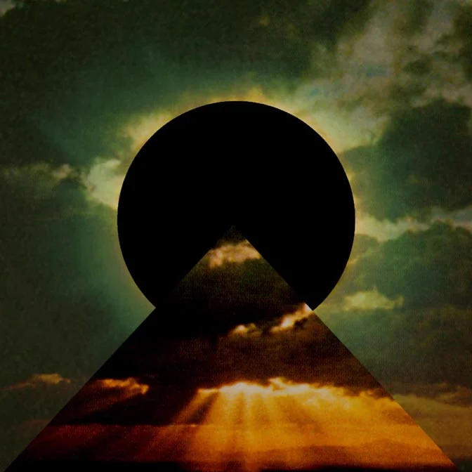 ECLIPSE / MIXED MEDIA PAPER COLLAGE / 24X24IN .