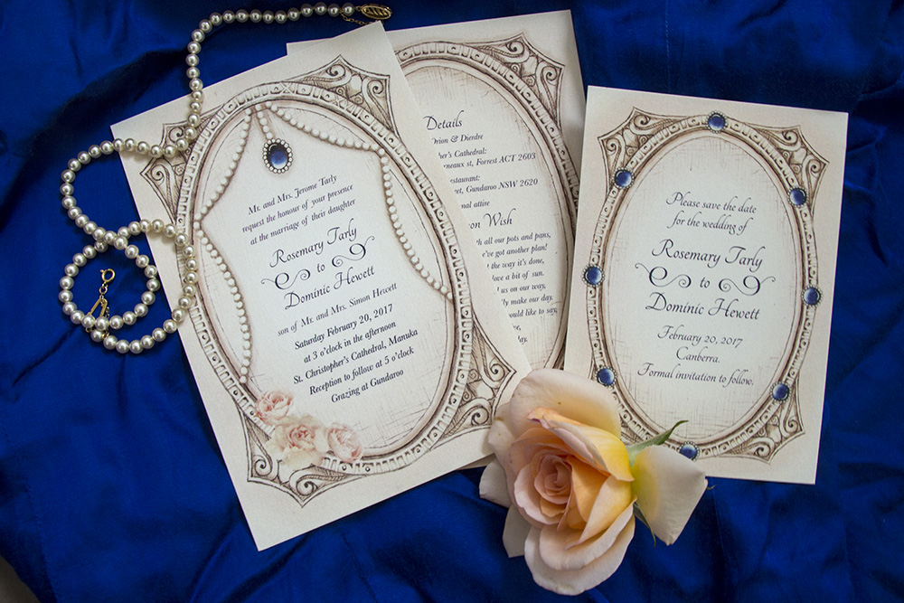 Romantic vintage wedding invitations