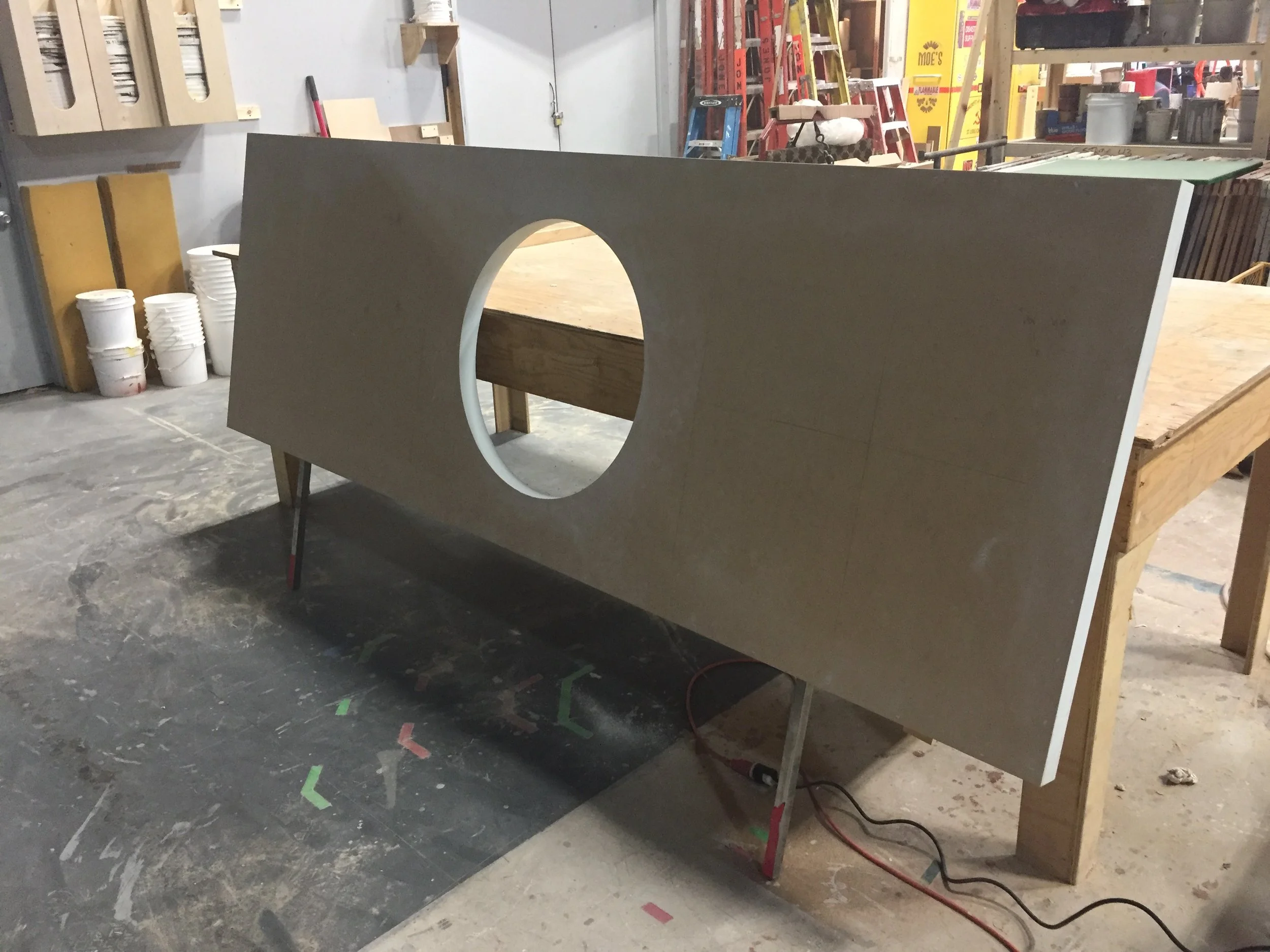 Sign during construction