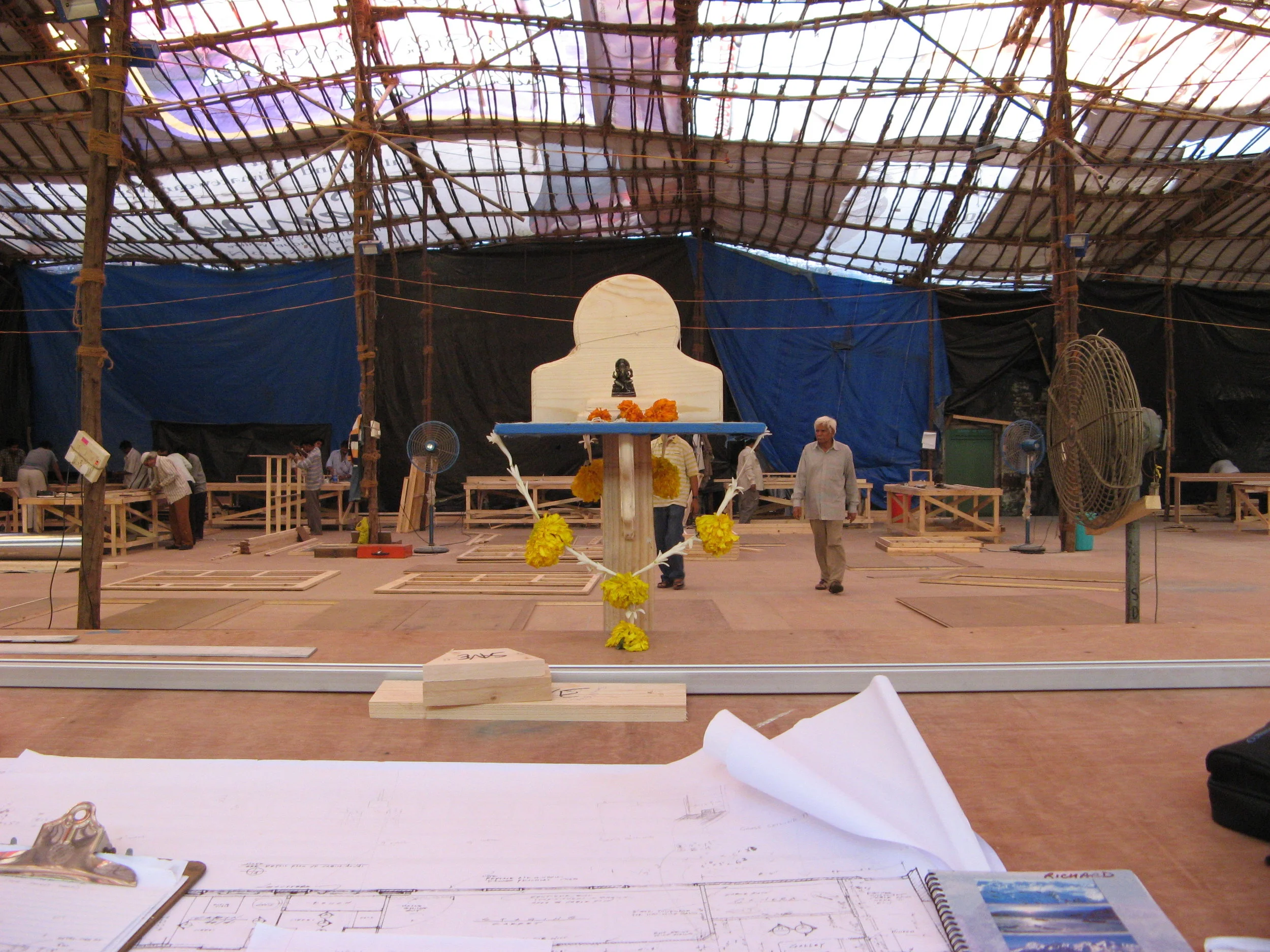 The Plan Bench with Ganesha Altar The Crew Made For Me