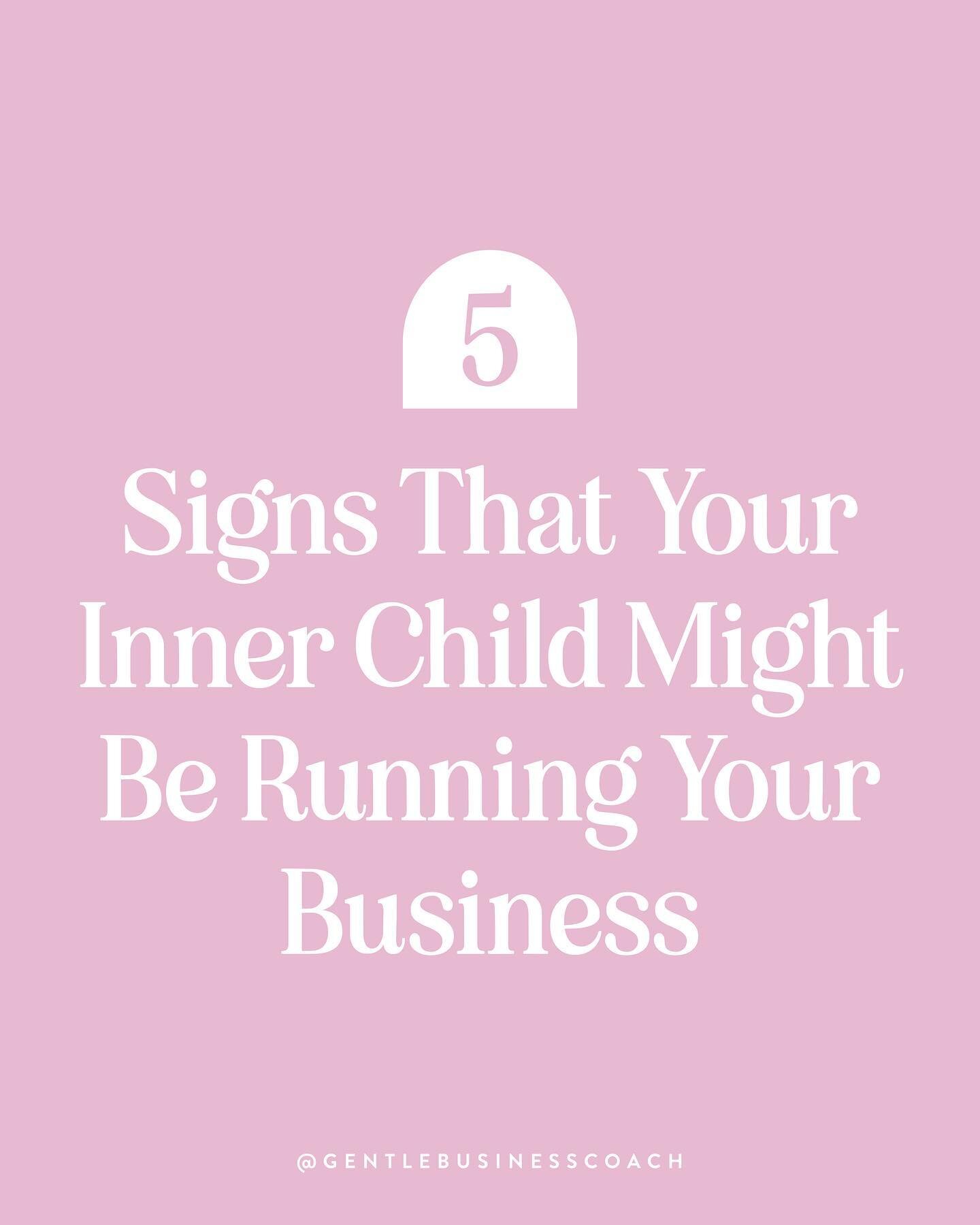 Is your inner child leading your business? These might be clues that they are and it&rsquo;s an invitation to prompt your adult self to take the lead instead. It&rsquo;s not your inner child&rsquo;s responsibility to lead your business. 

PS. Check o