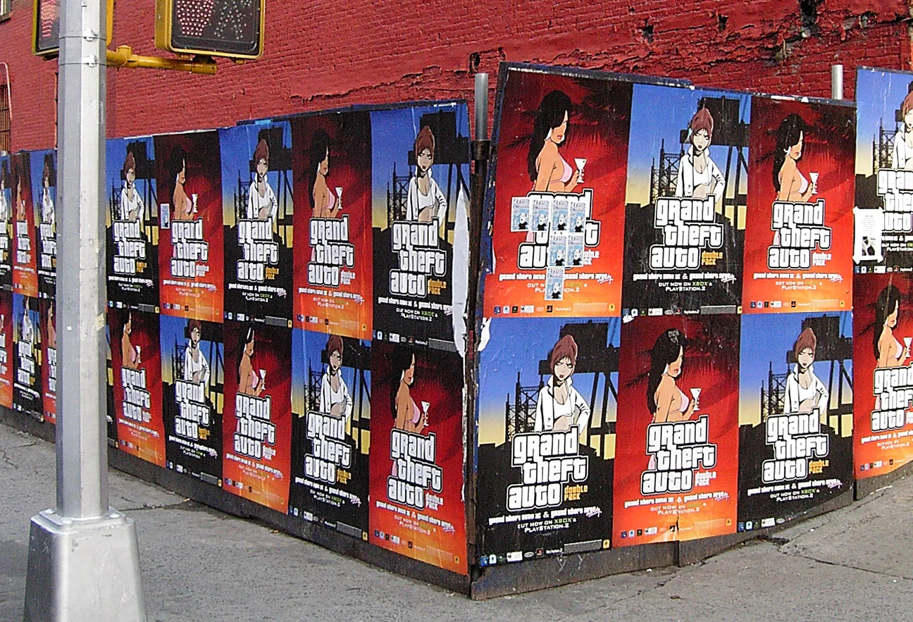 GTA Double Pack snipe posters. NYC. 2002
