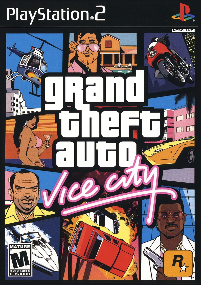 GTA Vice City box cover. 2002