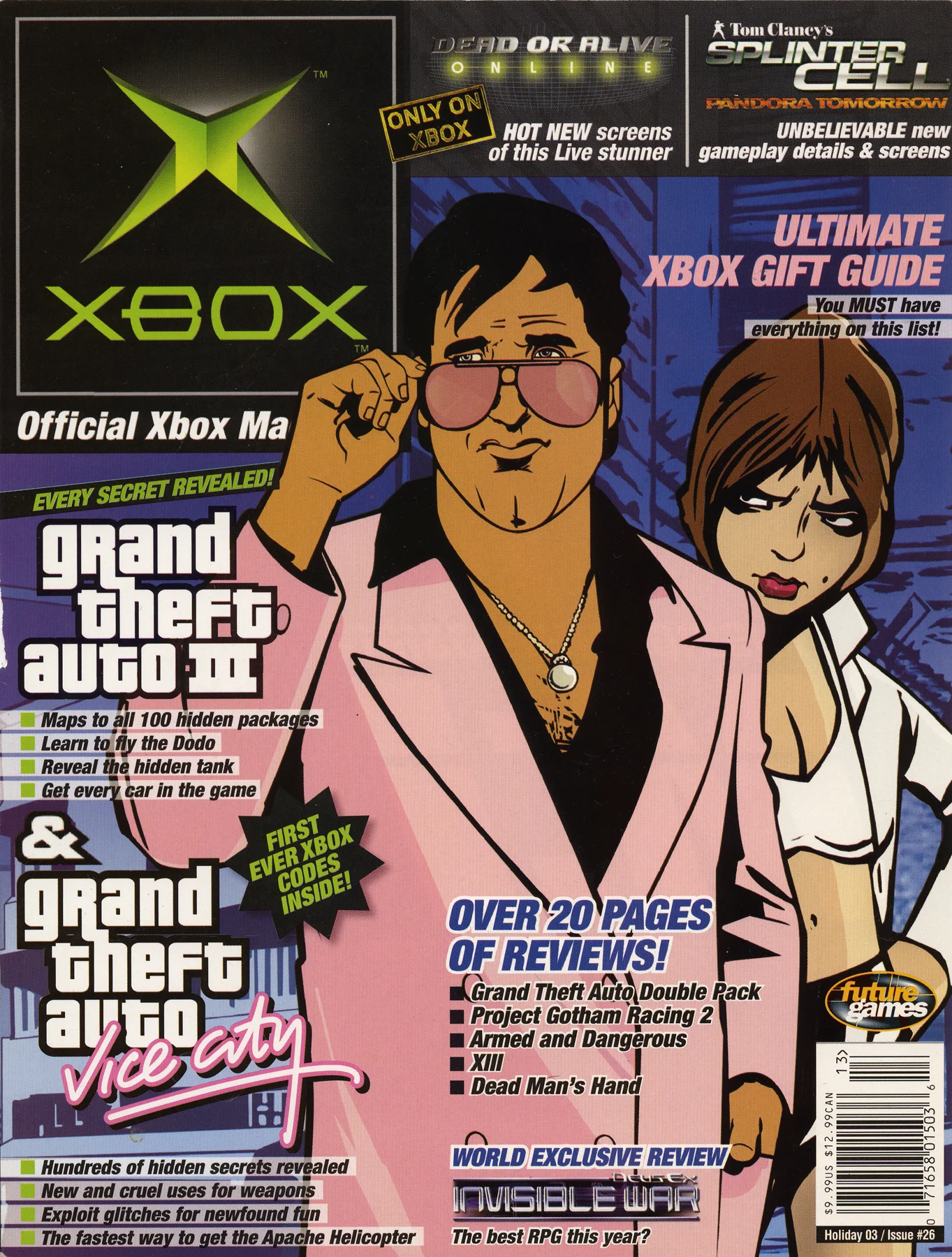 GTA double pack. XBox magazine cover. USA. 2002