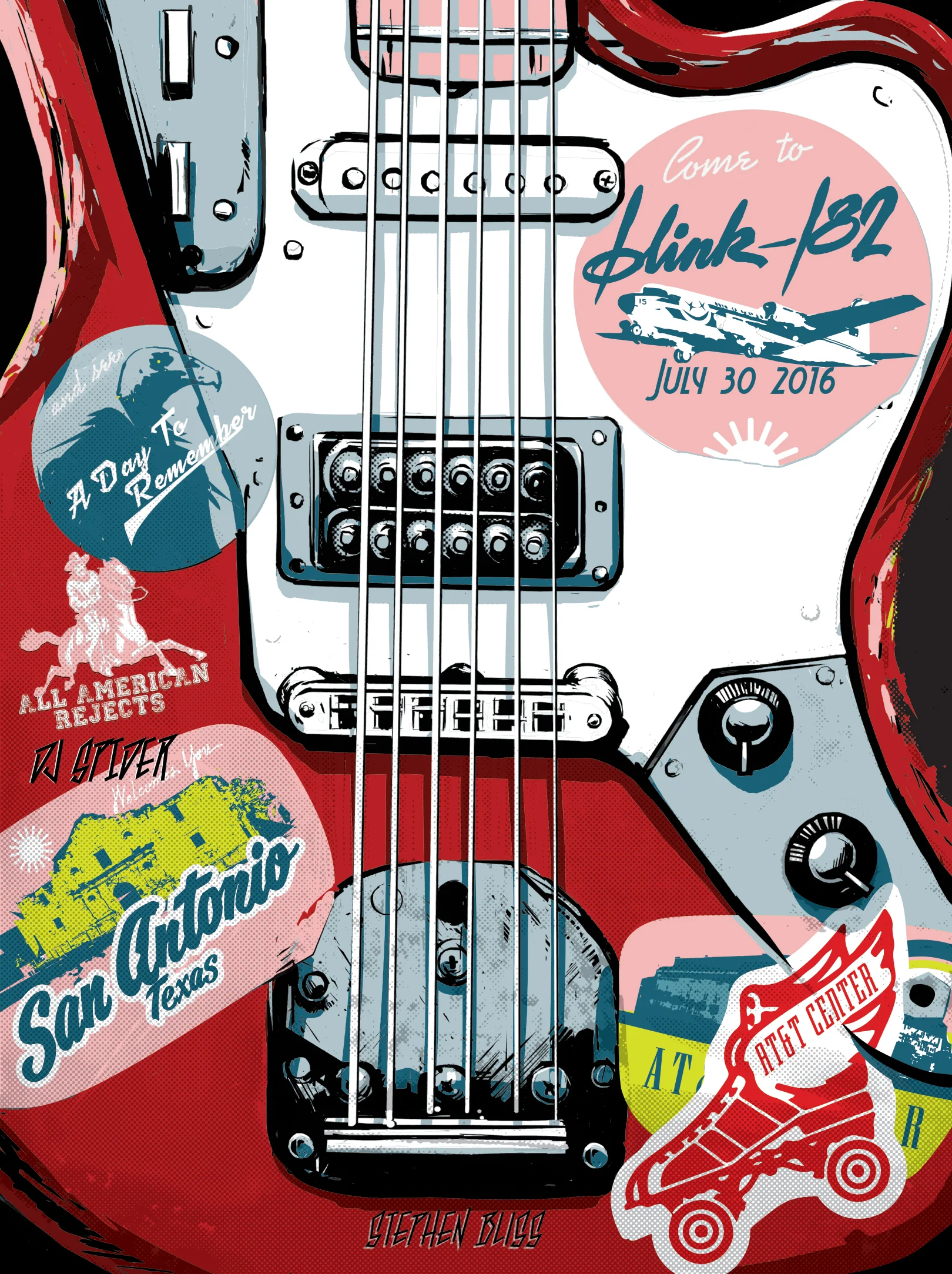 Blink 182 gig poster. San Antonio. 2016