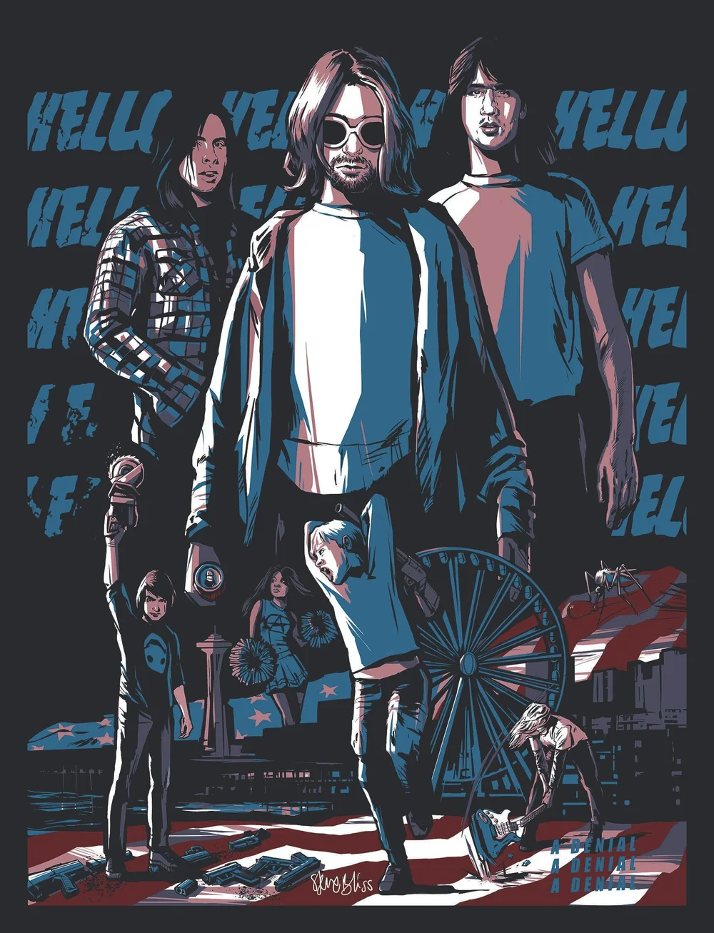 Nirvana Limited Edition 75 Screen Print Smells Like Teen Spirit Stephen Bliss