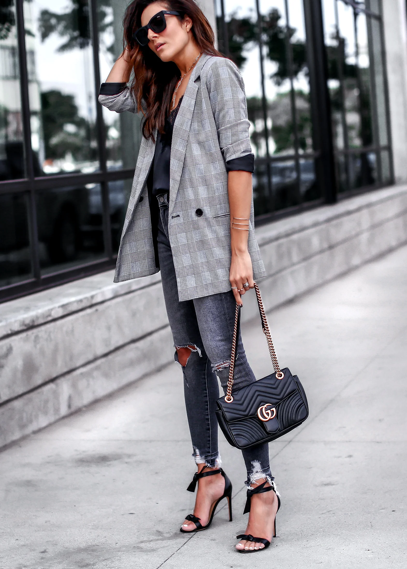 Plaid Blaze Cami NYC Ripped Denim Streetstyle Blogger Lucys Whims.jpg