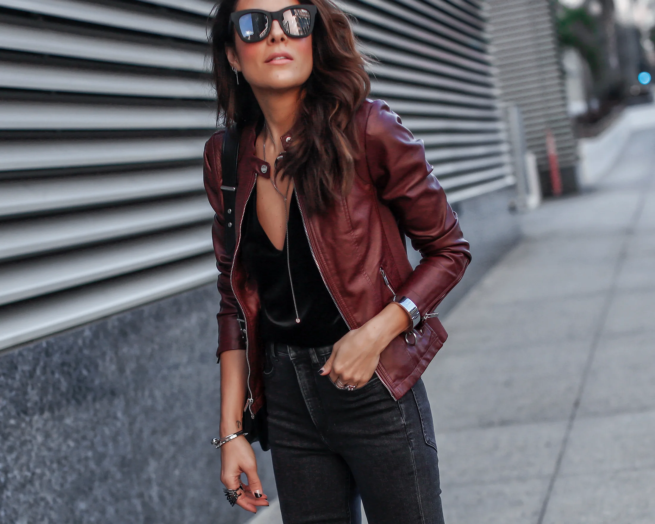 Express Ripped Denim Leather Moto Jacket.jpg