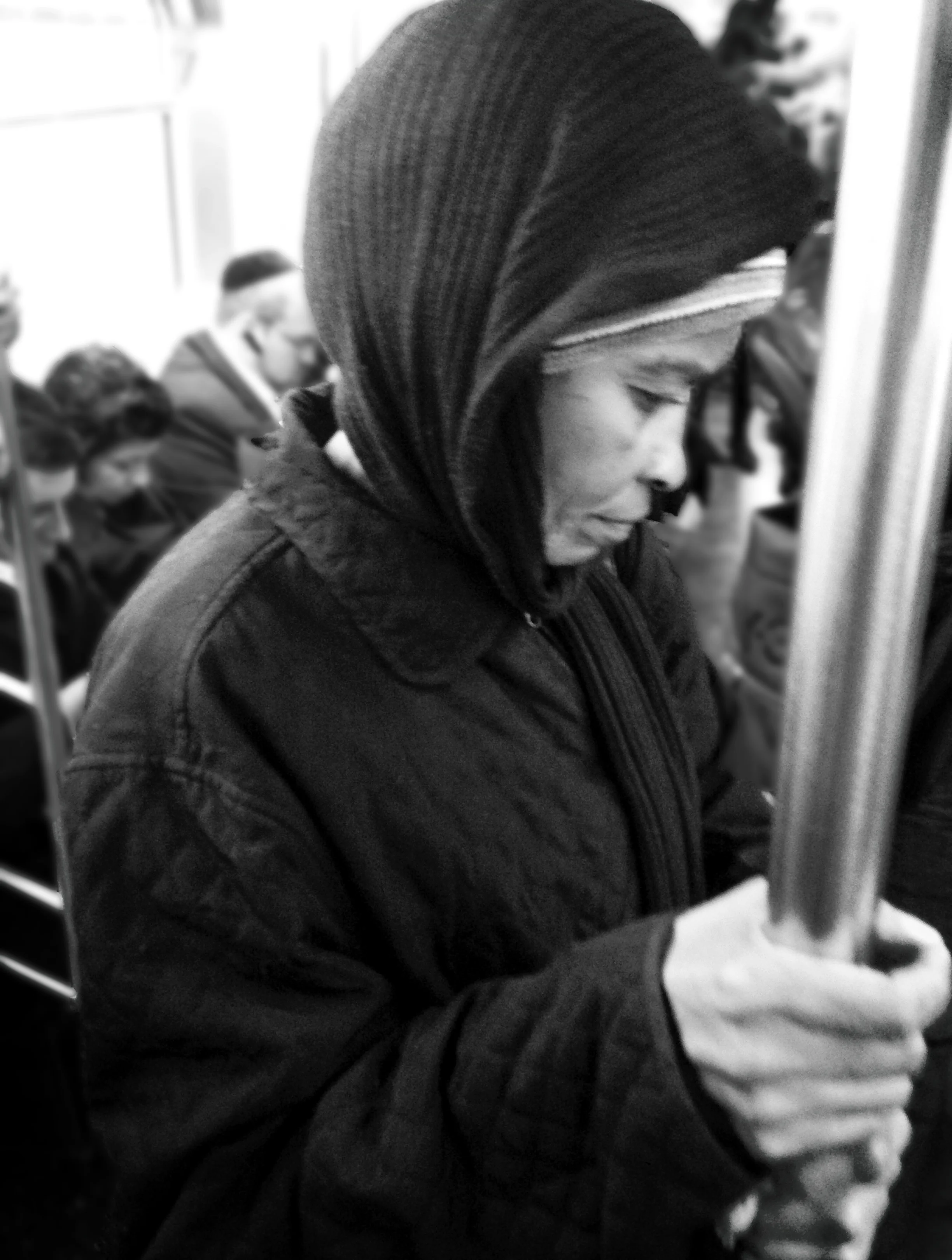 Woman on Q Train, NYC, 2014