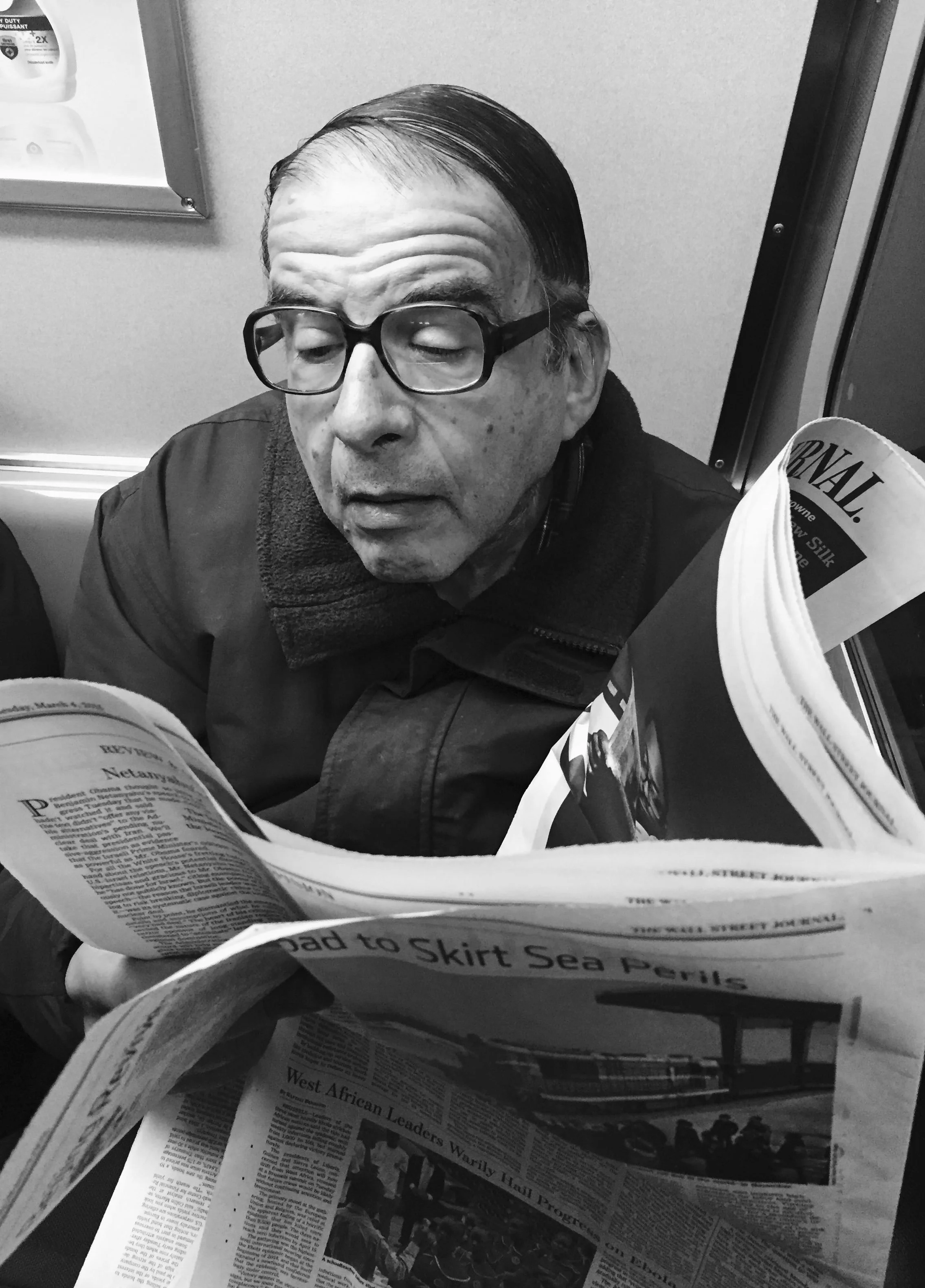Man Reading Paper, NYC, 2015