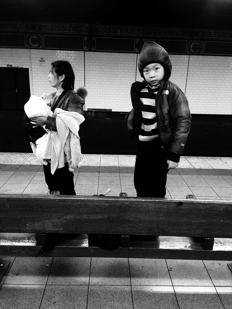 Woman with Baby and Child, NYC, 2014