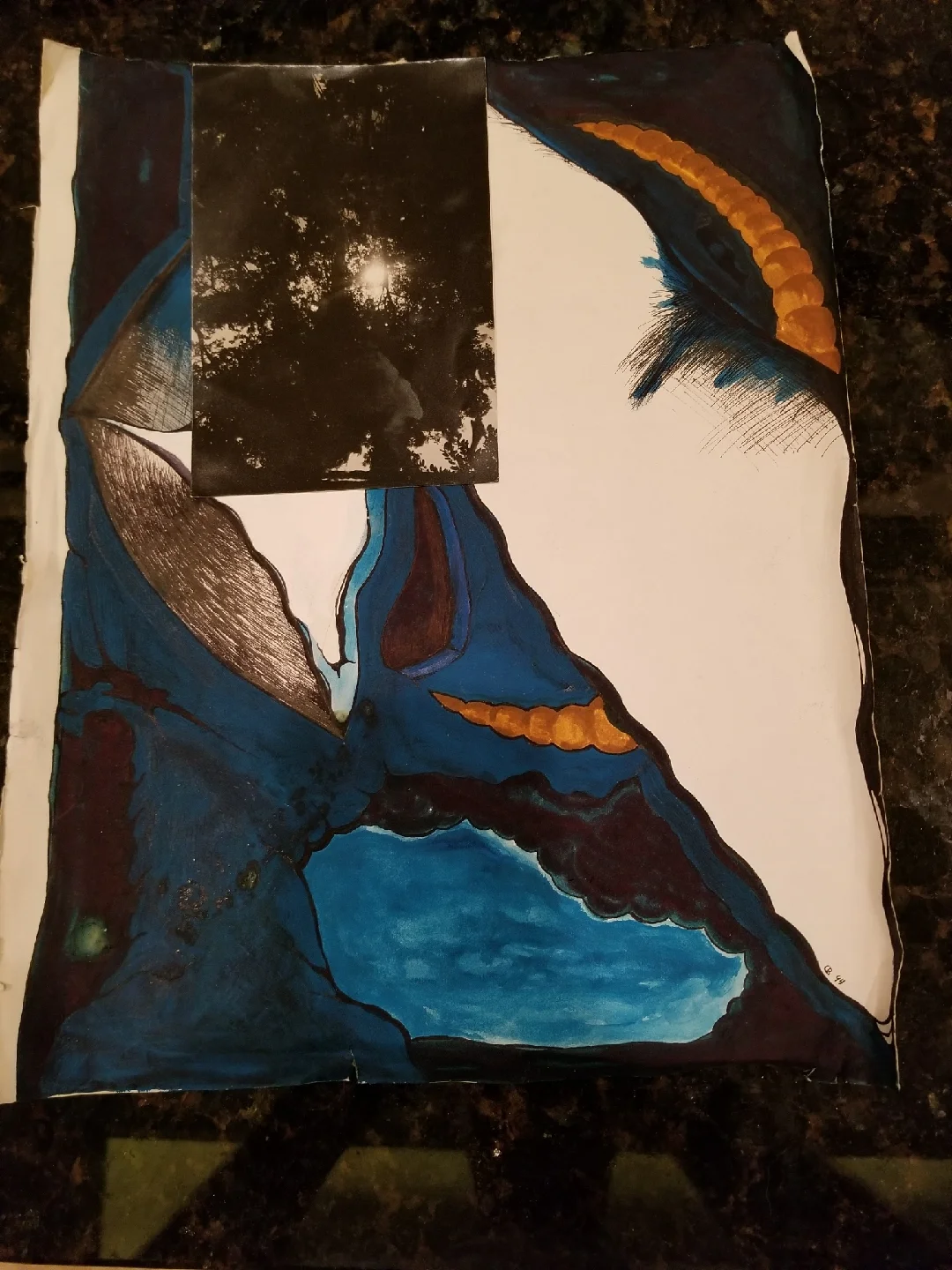  The Light, Belgium Series 3/3, Pen, pencil, acrylic, marker, 1994. 