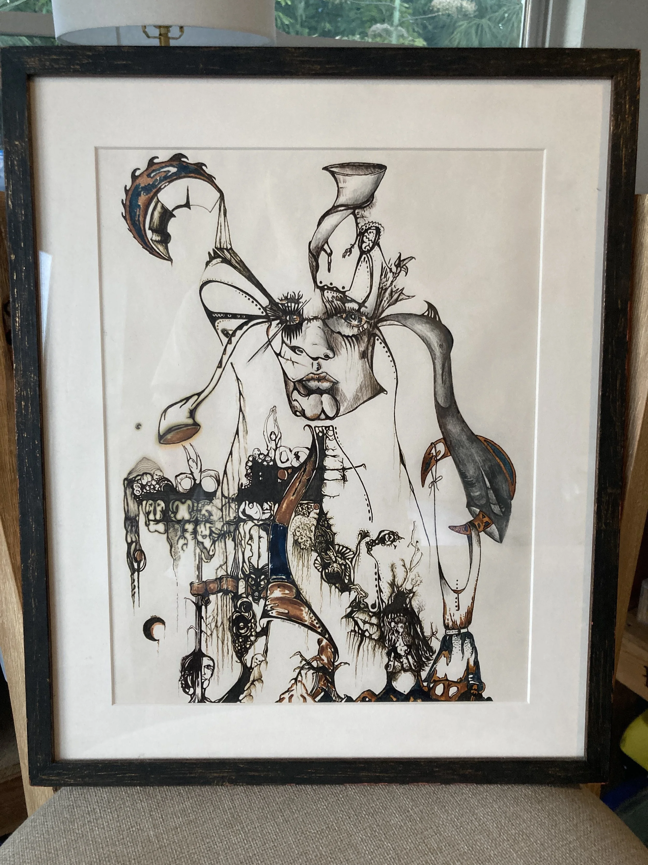  Self Portrait I, Belgium Series 1/3, Pen, pencil, and marker, 1994 