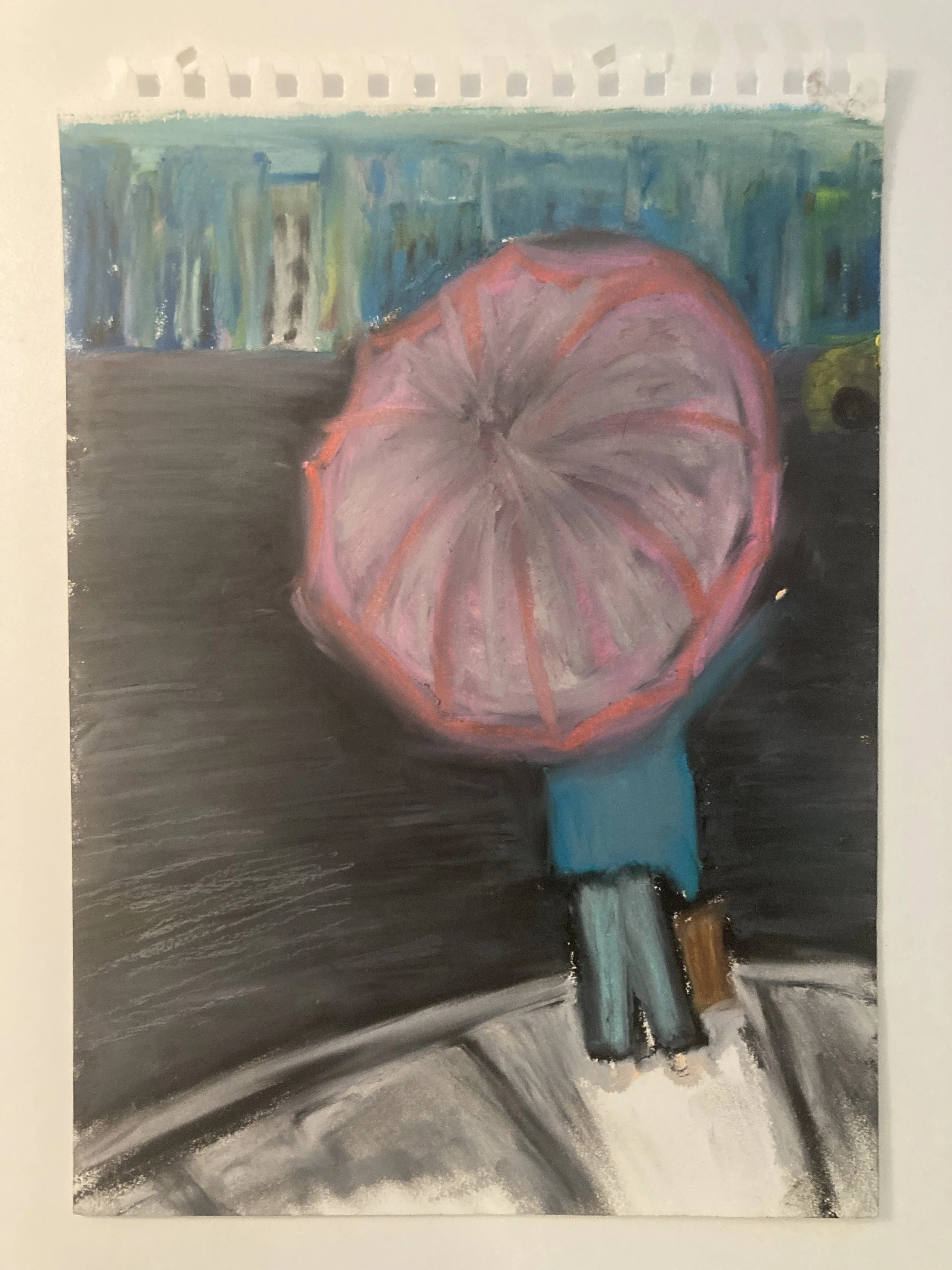  Manhattan, Oil pastel on paper, 2024 