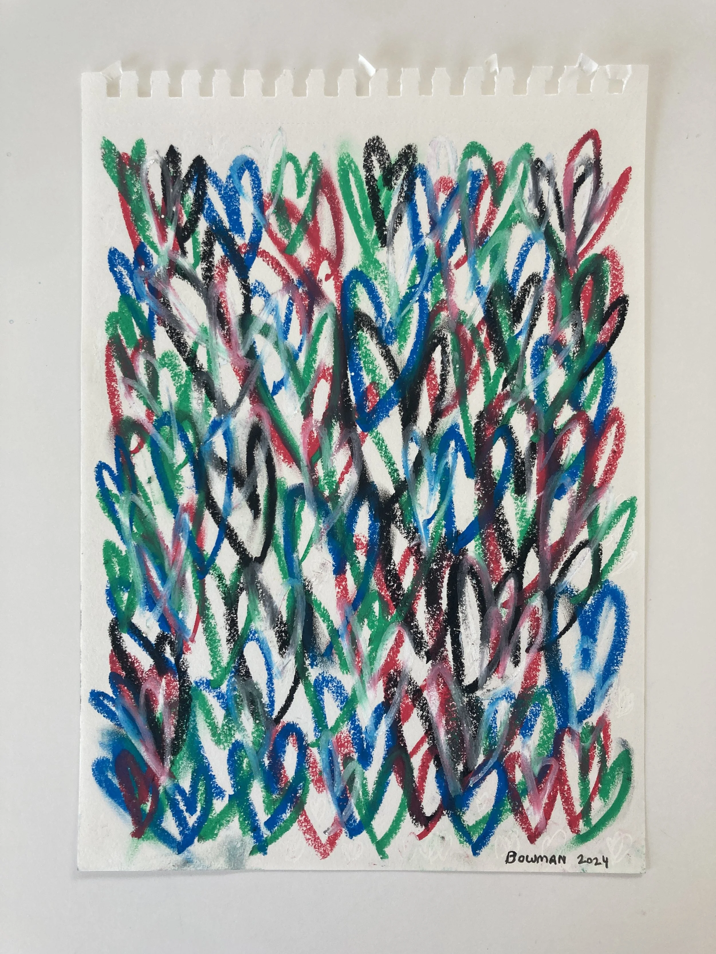  Cease Fire, Oil pastel on paper, 2024 