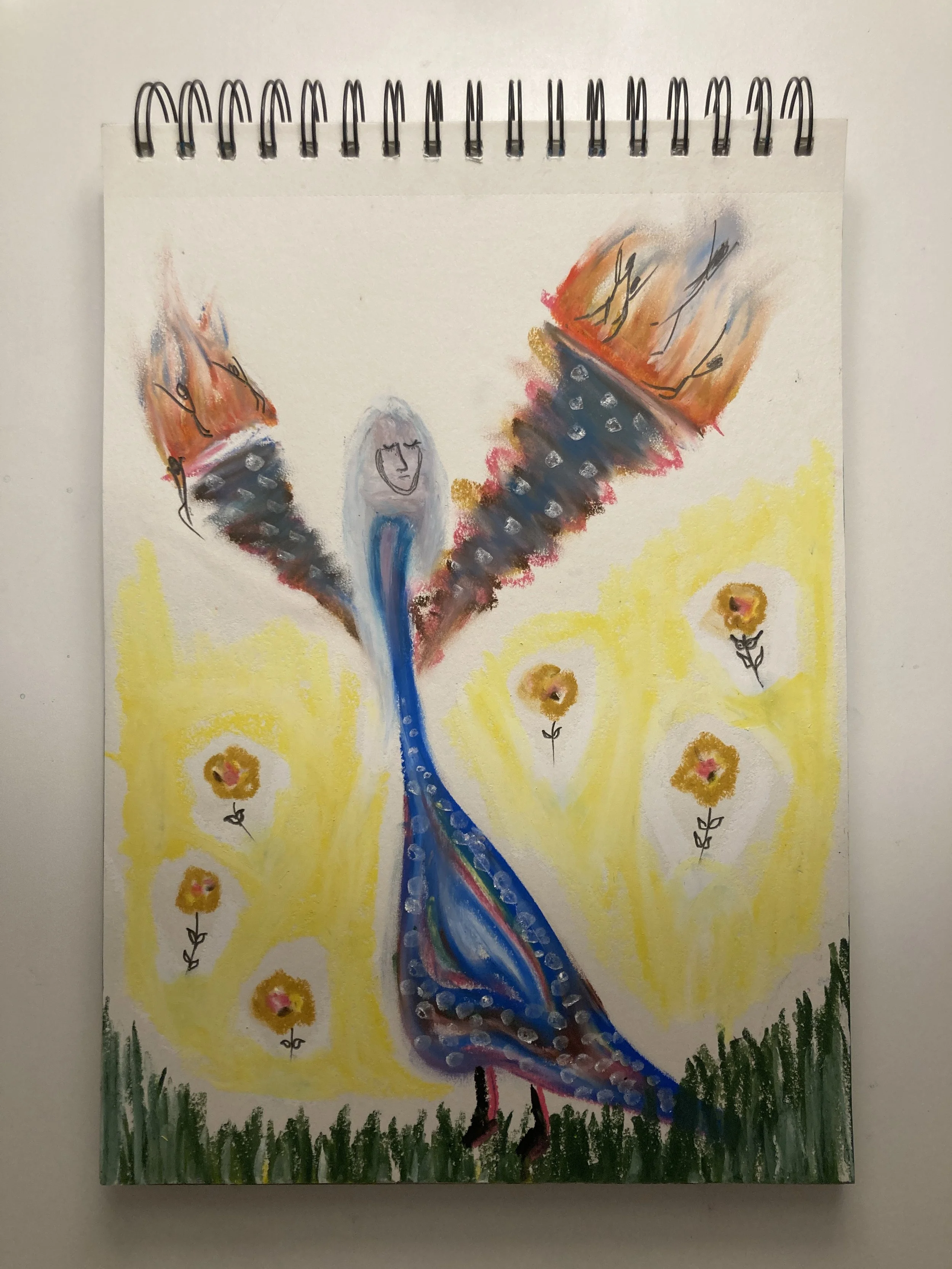  Gaea, Oil pastel and pencil on paper, 2024 