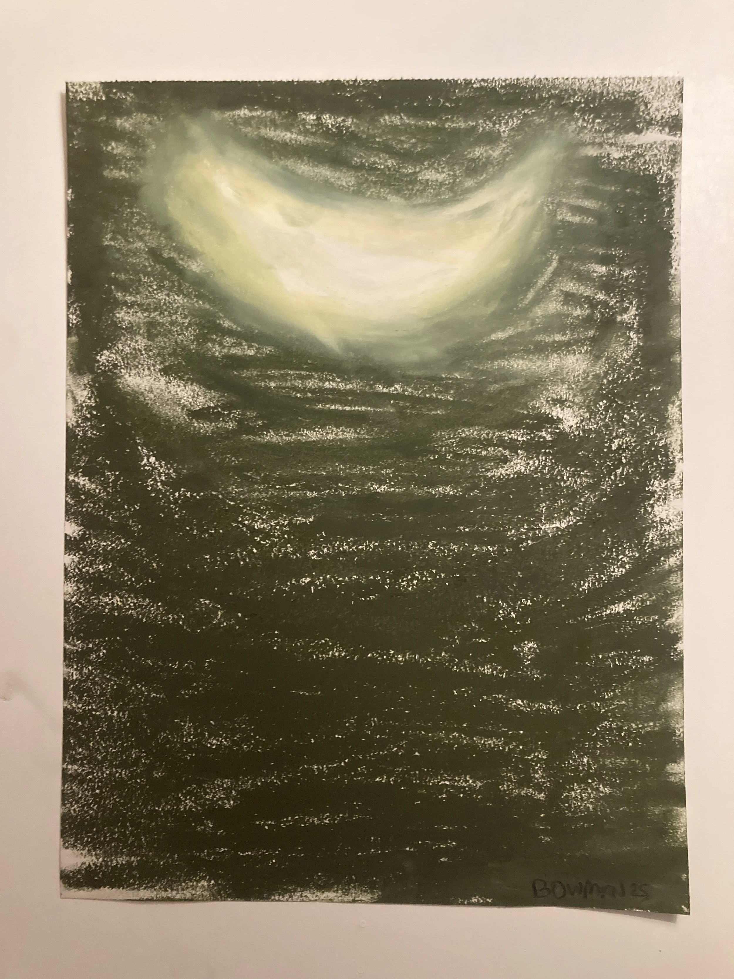  Moon, Oil pastel on paper, 2025 