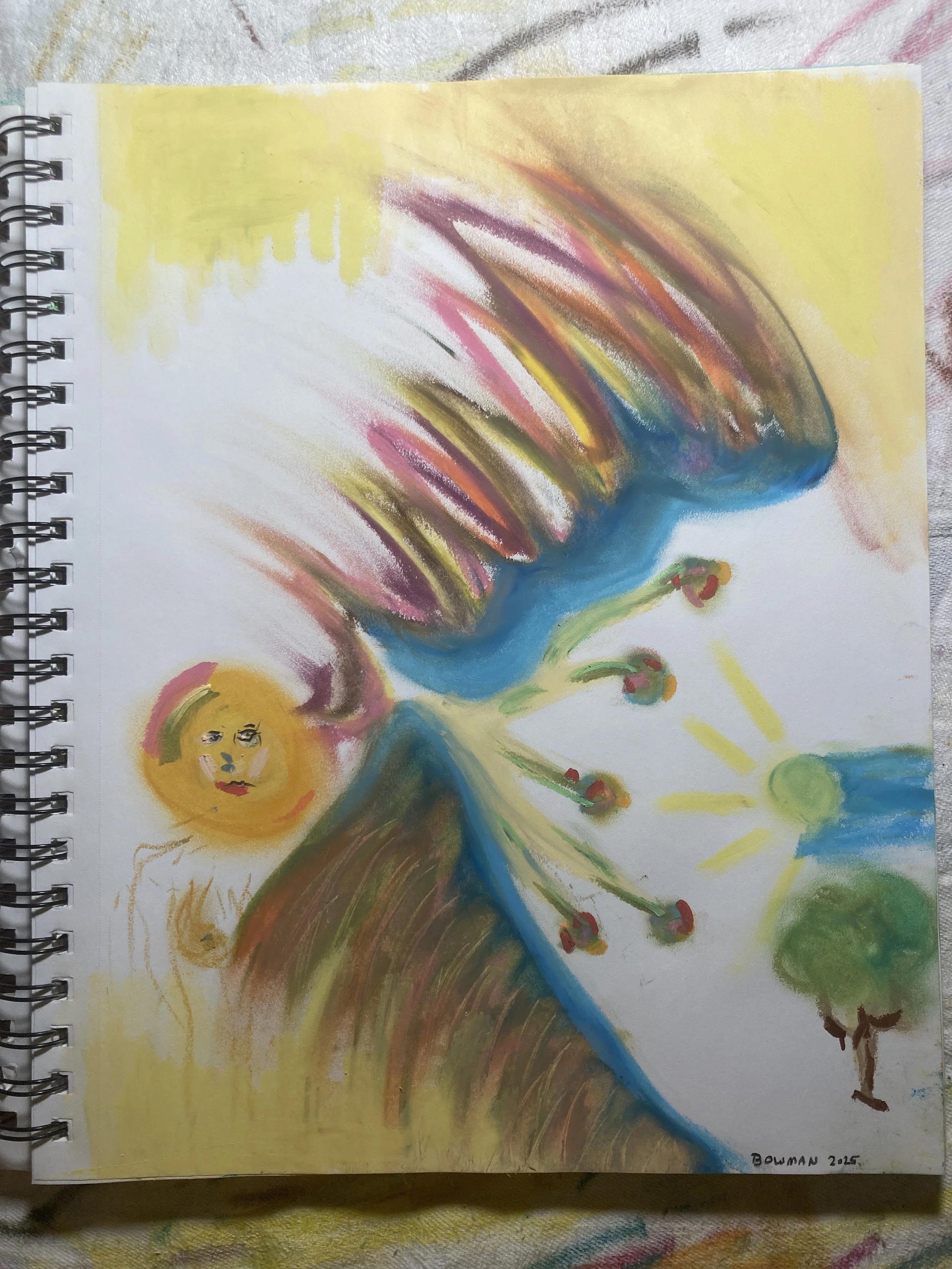  Untitled, oil pastel on paper, 2025 