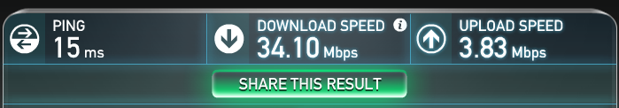 My connection before connecting to the VPN.