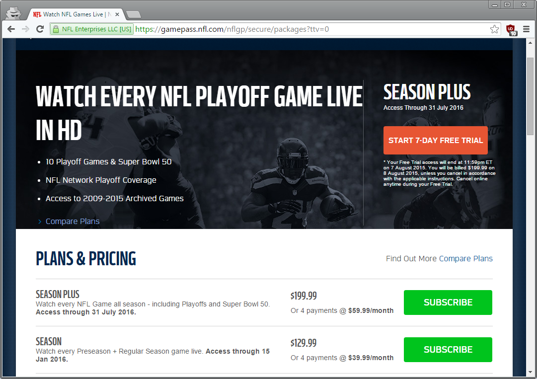 nfl game pass can t watch live