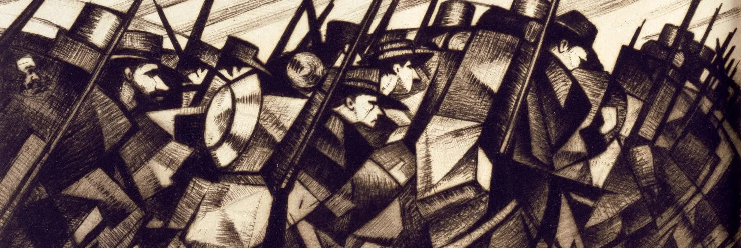 C.R. W. Nevinson, "Returning to the Trenches" (1916)