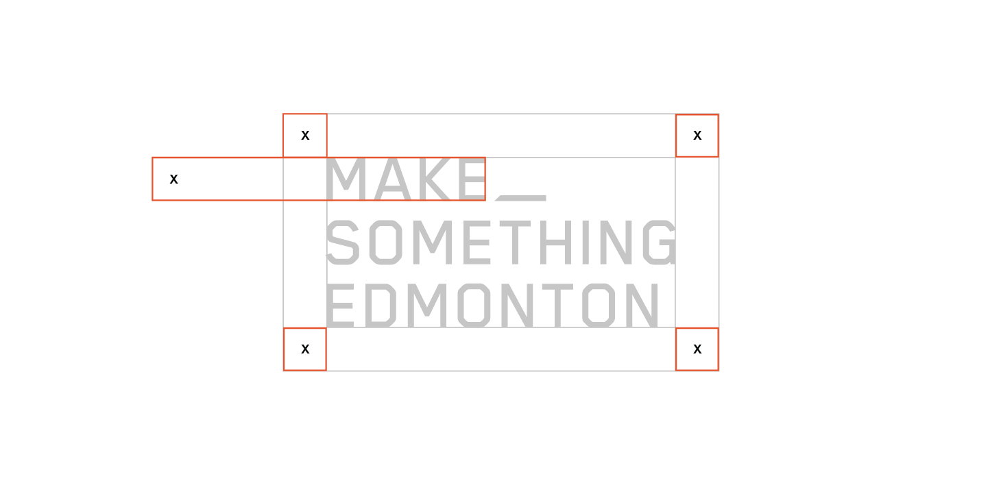 Clear Space The Make Something Edmonton logo should always be surrounded by a minimum area of clear space. No other visual elements may enter the clear space. Care should be taken whenever laying the logo over a colour, background or image.