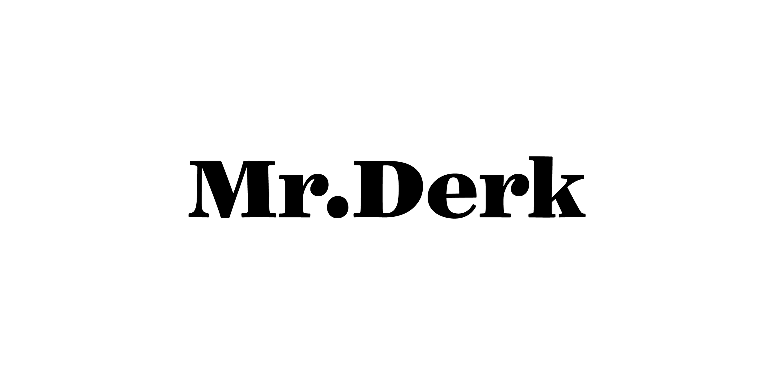 Primary lock-up Often the first point of contact and potentially your most memorable visual asset. Your logo provides you with a tool to be visually recognized, correctly attributed and remembered. The Mr. Derk wordmark is available in alternate configurations to accommodate varying creative and functional applications. Each configuration is to be regarded as a whole unit and no piece of the wordmark should be altered in any way. 