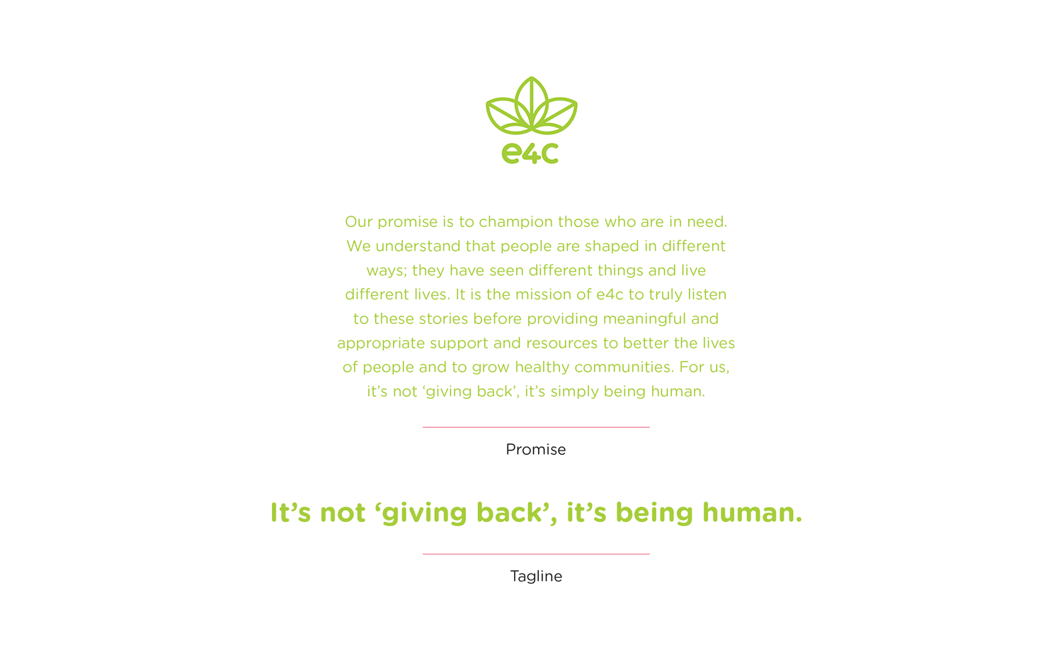 e4c Brand Promise & Tagline:
