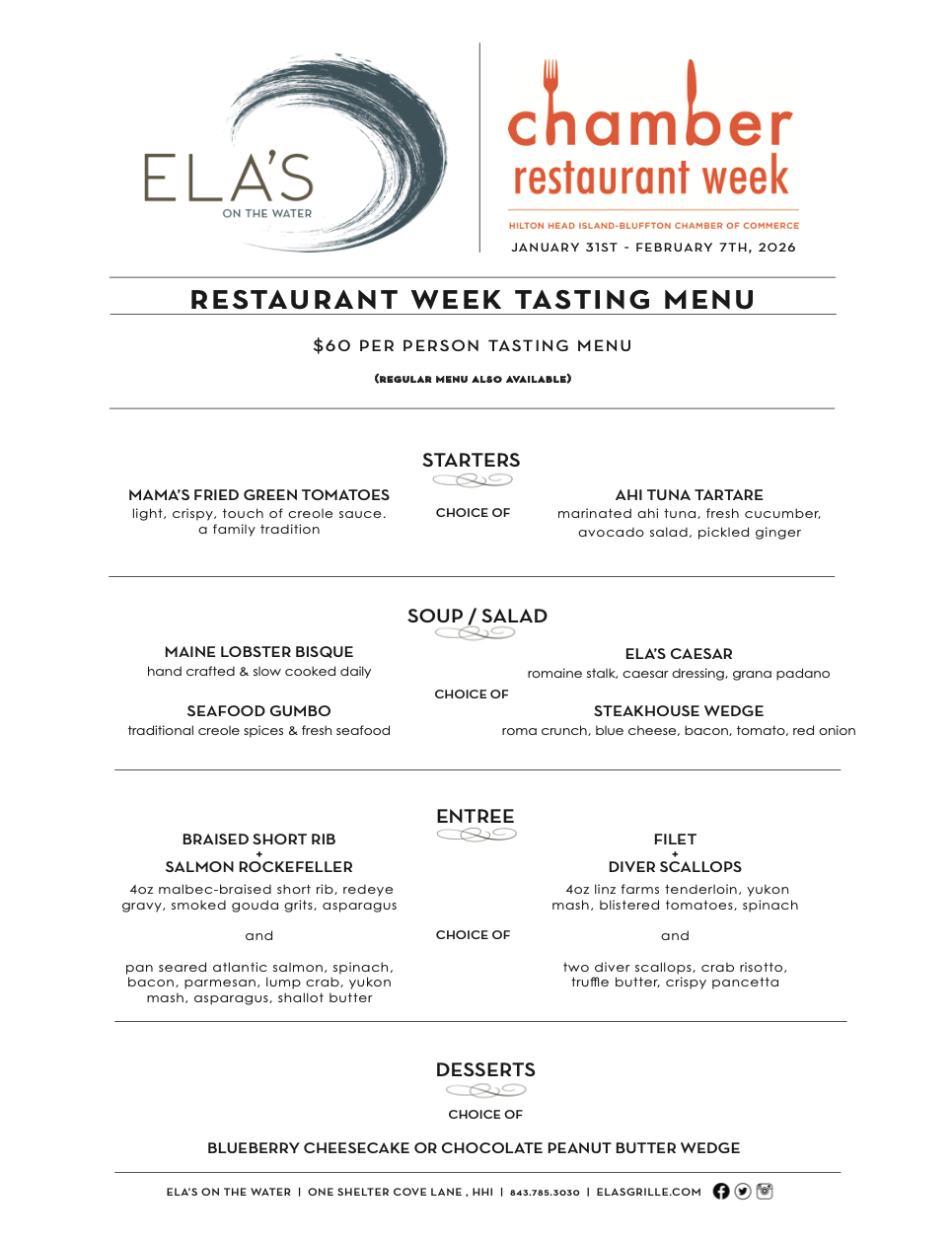 ELAS Hilton Head Restaurant Week 2026