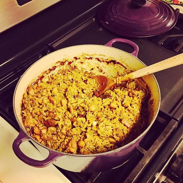 First Jambalaya in the new pot! Delicious and it cleaned up like a charm. #nationalchampionshipjambalaya #geauxtigahs!