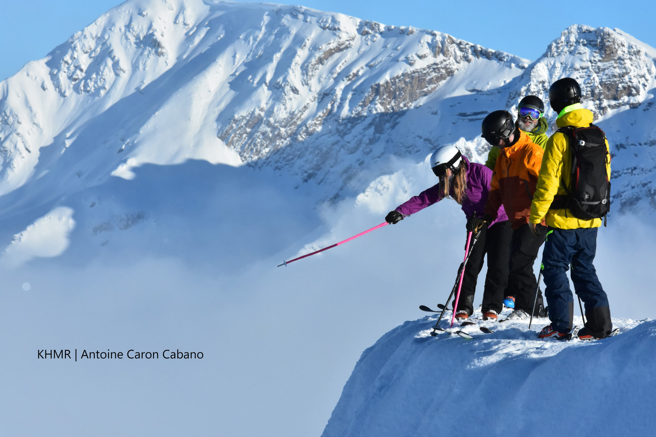 Group at Kicking Horse Mountain Resort on a guided ski camp in BC.