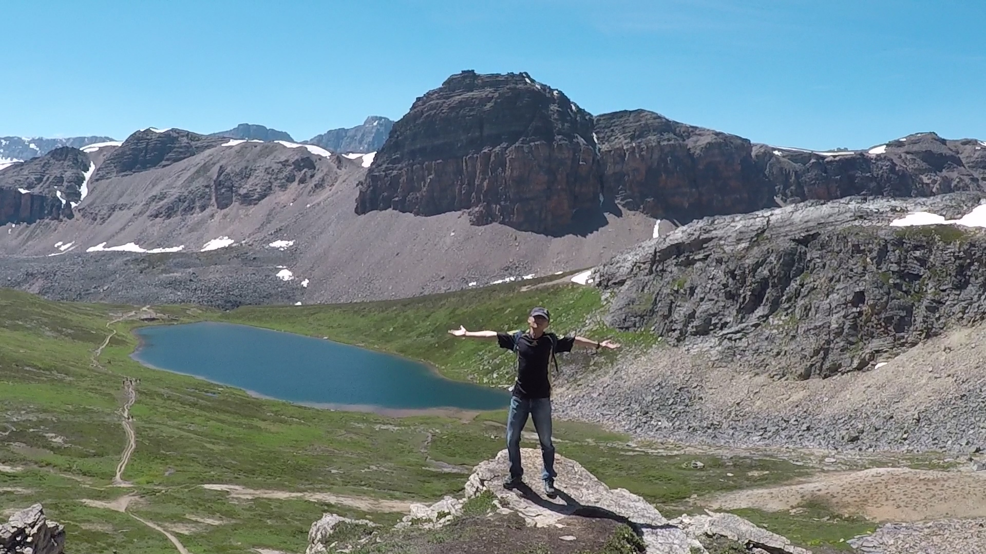 Hiking near Helen Lake in Jasper National Park