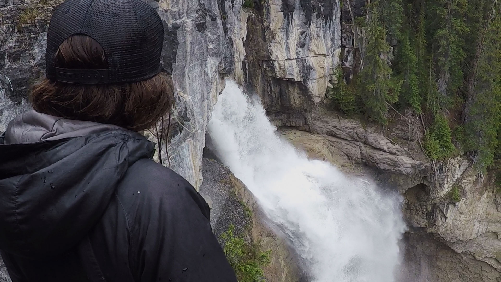 Waterfall near Banff on an eco tour.