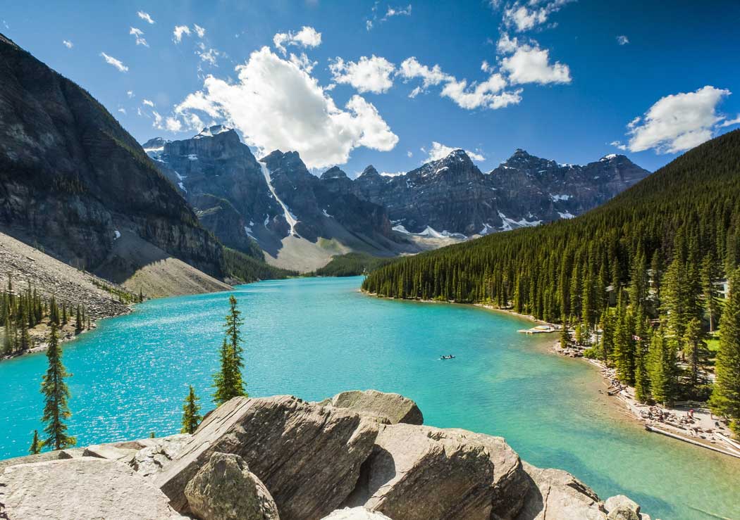 Camping tour in Canada near Moraine Lake.