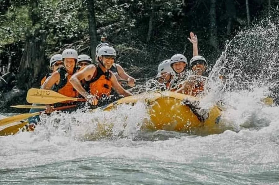Go rafting on a guided camping tour in the Rockies.