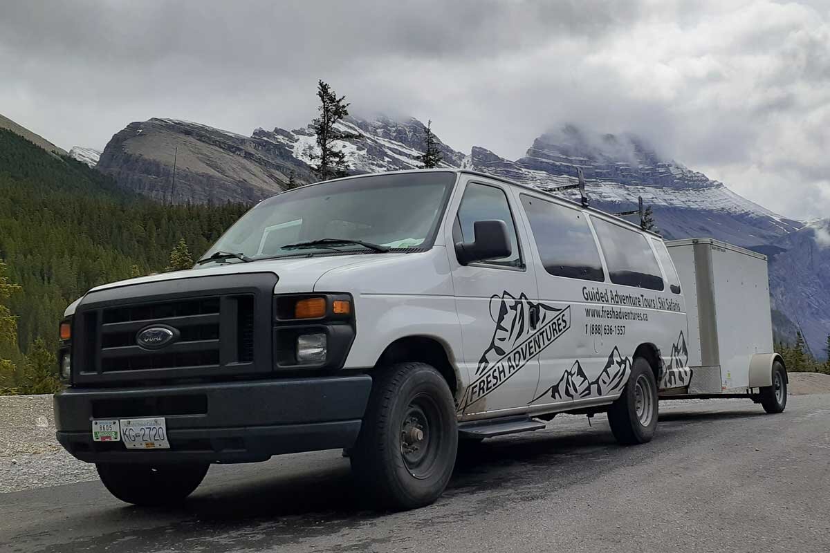 Van from a BC ski guiding company. 