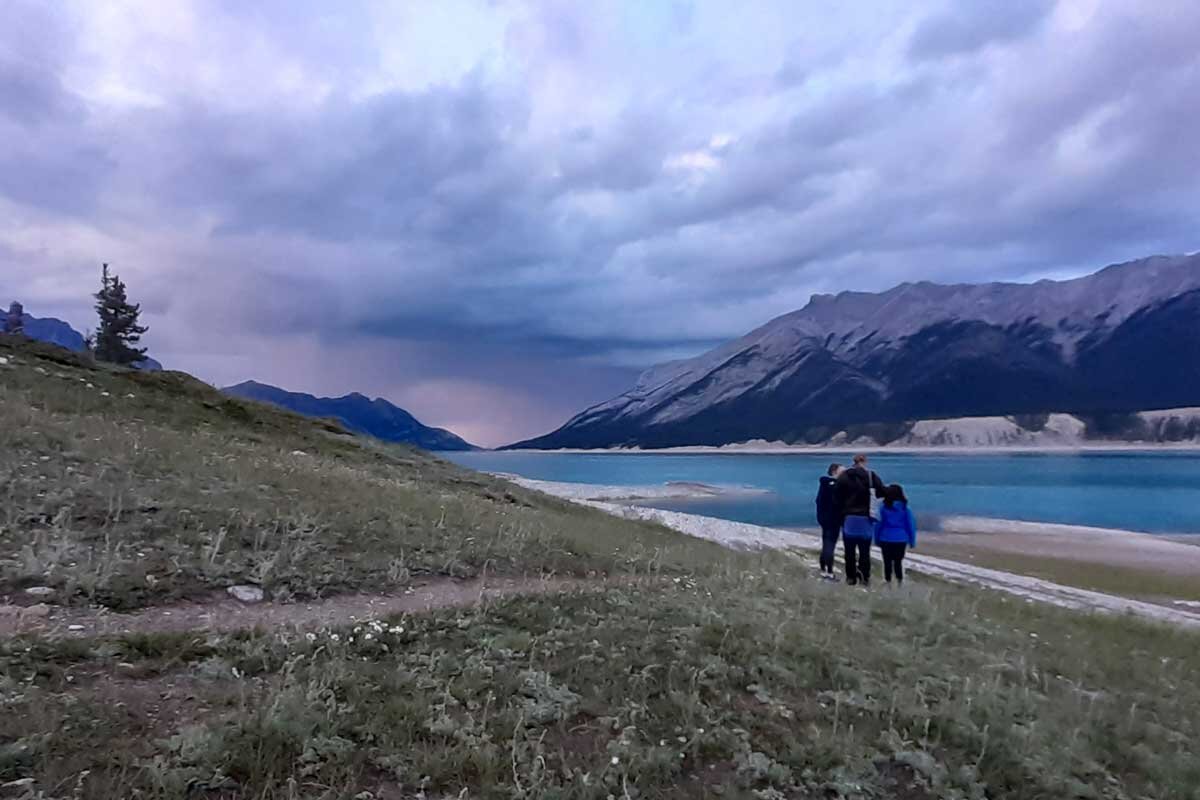 A camping trip in Canada by a lake.