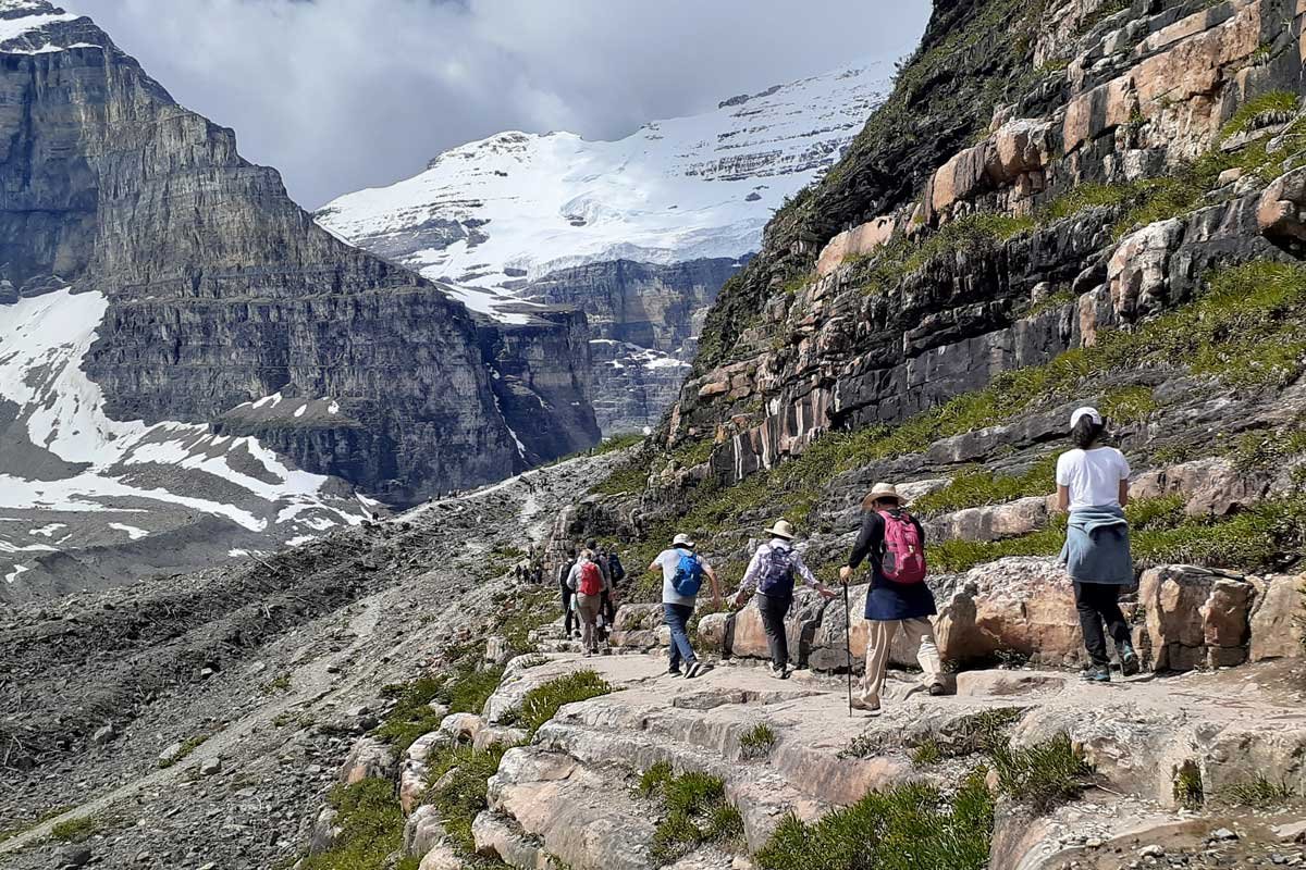 A group hiking tour with an intense activity level rating in the Rockies. 