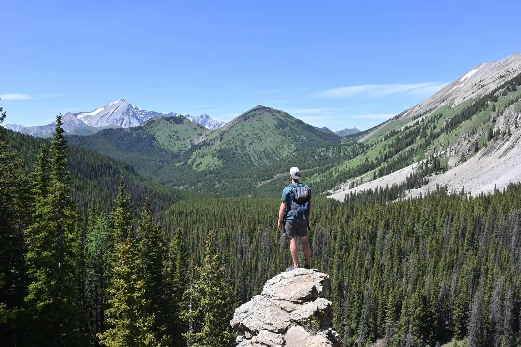 Hiker on a guided hiking tour package in Banff National Park.