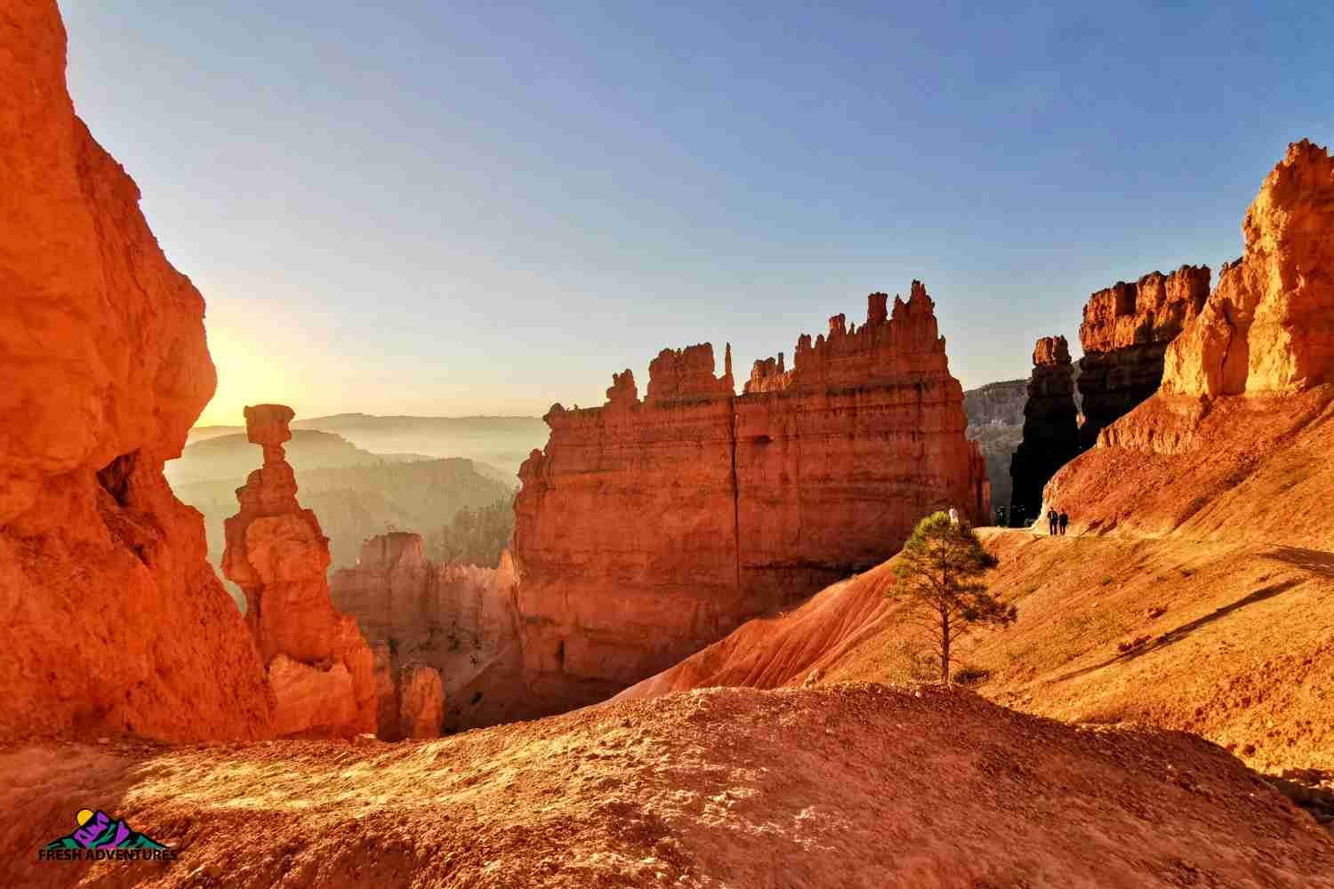 Hikers on a trail in Bryce Canyon National Park