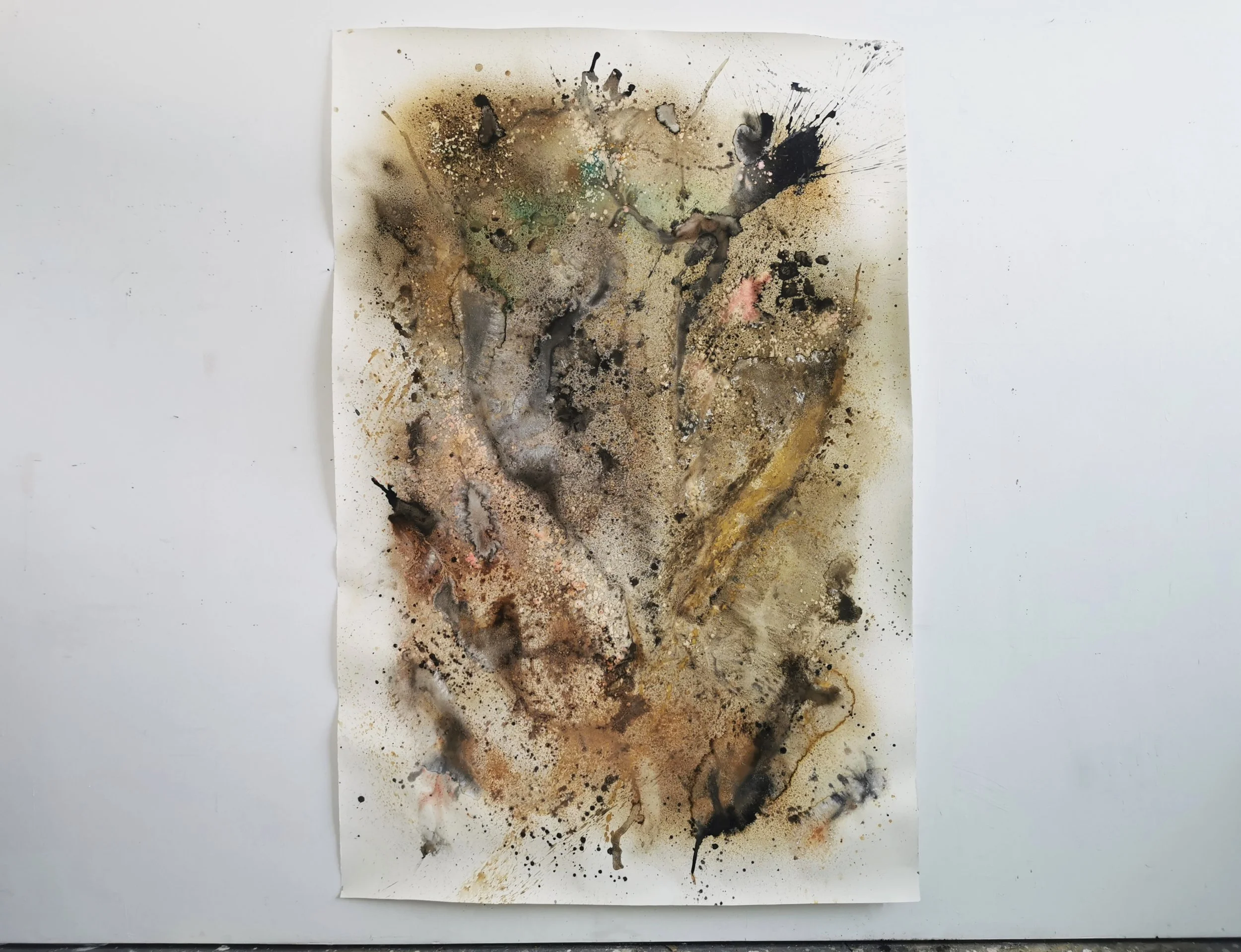'By Equinox Drenched 2021'- 200x140cm-Earth pigment,Kelp,Shell,Berries,Sloes,Lichen,Oak Gall,Liquid Iron,Copper Scraps 1.jpg