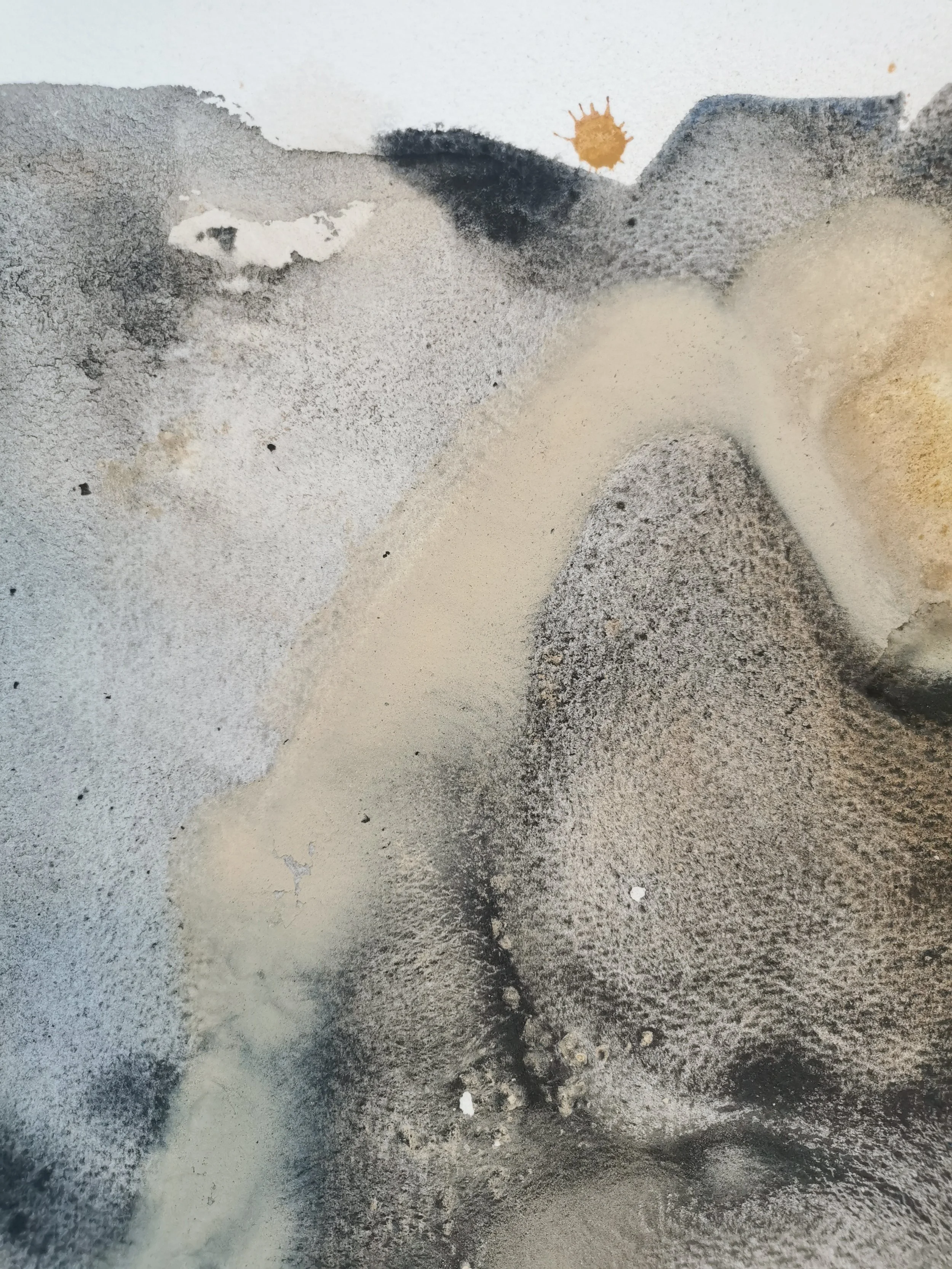 Itself Ghosted- 2022 - Kari Cahill - Ochre, Charred Kelp, Bladderwrack on Paper - 76 x 56cm 3.jpg