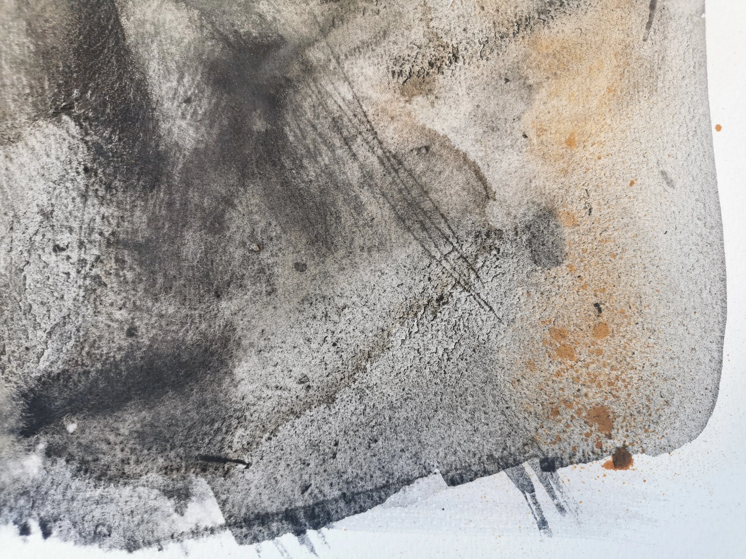 Itself Ghosted- 2022 - Kari Cahill - Ochre, Charred Kelp, Bladderwrack on Paper - 76 x 56cm1.jpg