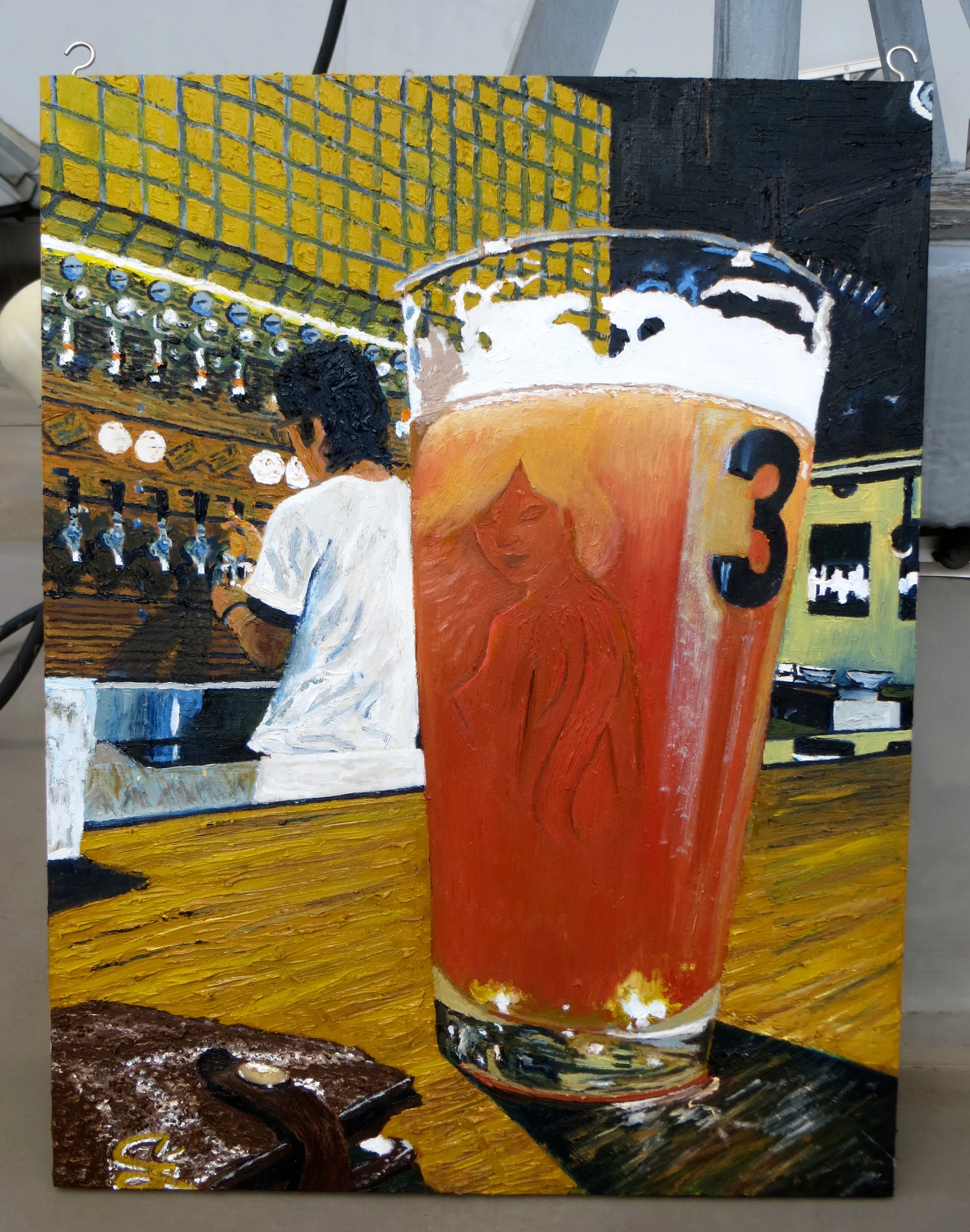   Sirens at Garage 39 &nbsp; 53cm x 41cm. &nbsp;Oil on wood panel. &nbsp;2014. 