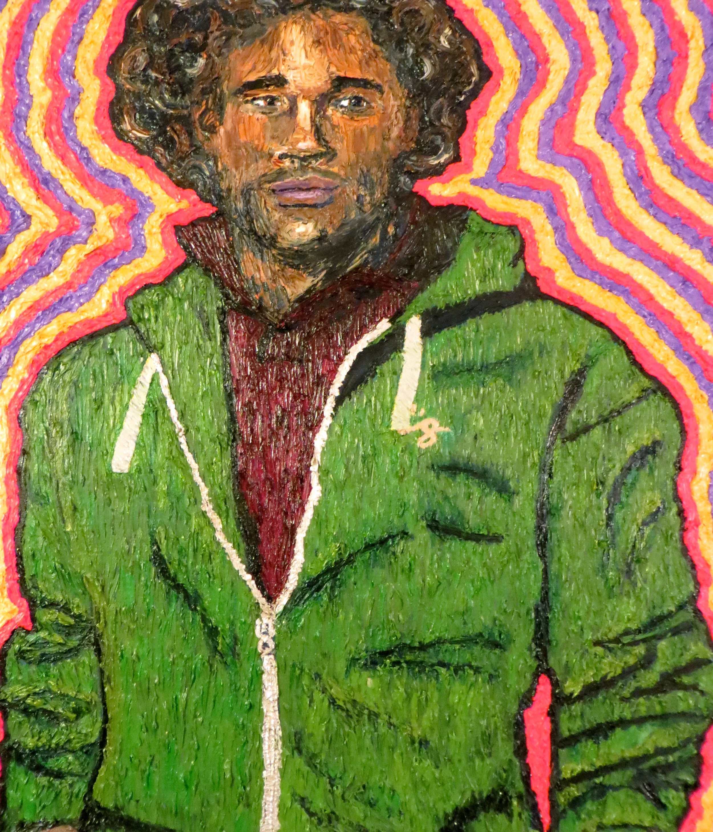   Mr. Benjamin Marley  &nbsp;53cm x 45.5cm. &nbsp;Oil on wood panel. &nbsp;2015.  Mr. Benjamin Marley = Benjamin Franklin (inventor) + Bob Marley (musician) 