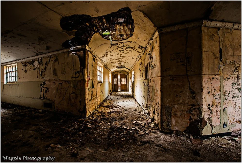   Lost   Built in 1910 The 300-acre (1.2km²) asylum housed some 2000 patients, With a maze of interconnecting corridors. The hospital closed in the early 1990s Full set on my   blog.   